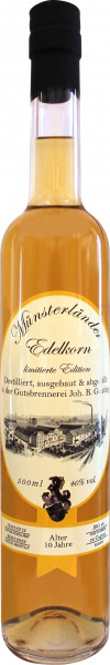 Münsterländer Edelkorn, 10 Jahre alt, 0,5ltr., 40%vol., gereift im ehemalige Cognac Fass